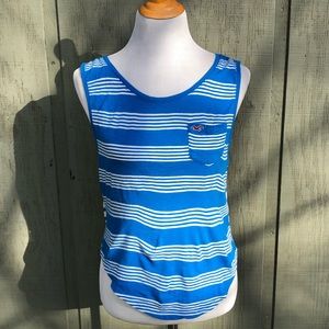Hollister Scoop Neck Stripe Colorblock Blue Tank